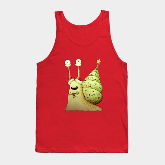 Christmas snail Tank Top by mangulica